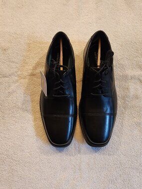 Clarks Collection Men's Cosgrove Cap Oxford, Black Leather, 12 W US